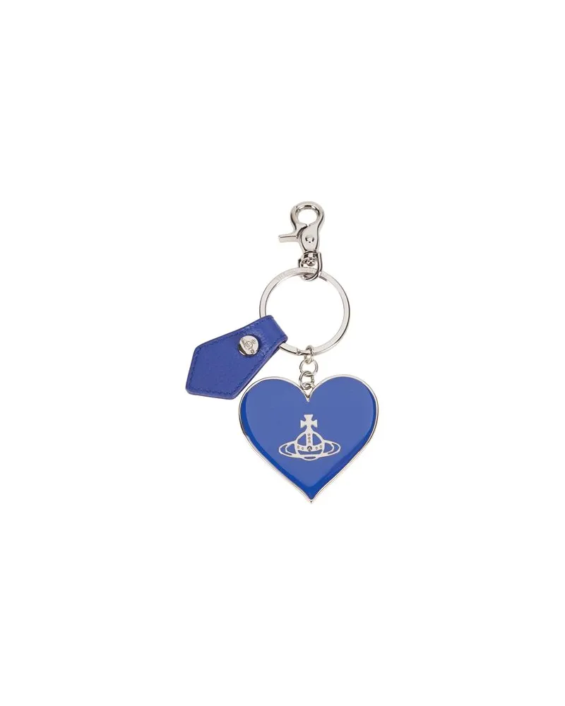 Vivienne Westwood GRAIN LEATHER MIRROR HEART ORB  - Kleinlederwaren - Schlüsselanhängerauf YOOX.COM Königsblau