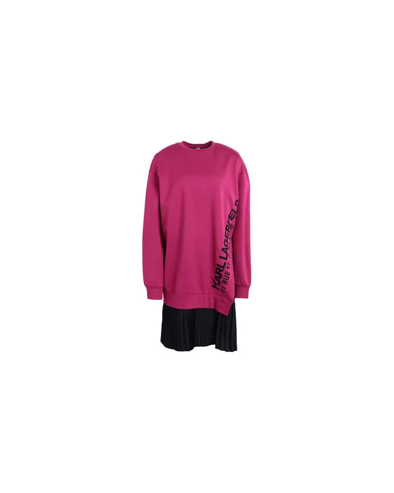 Karl Lagerfeld PLEATED FABRIC MIX SWEAT DRESS  - KLEIDER - Mini-Kleiderauf YOOX.COM Purpur