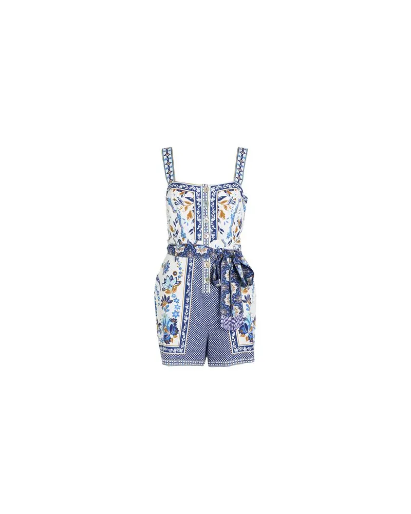 FARM Rio ANA TAPESTRY OFF-WHITE ROMPER  - OVERALLS - Playsuitsauf YOOX.COM Blau