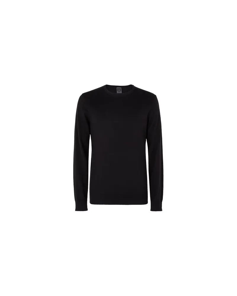8 by Yoox COTTON-CASHMERE BLEND BASIC CREW-NECK JUMPER  - STRICKWAREN - Pulloverauf YOOX.COM Schwarz