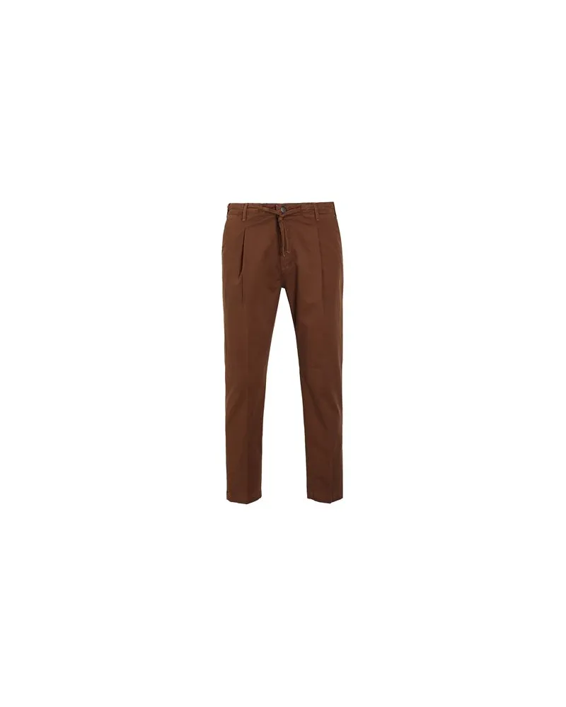 8 by Yoox ORGANIC COTTON LACE-UP CARROT-FIT CHINO   - HOSEN & RÖCKE - Hosenauf YOOX.COM Braun