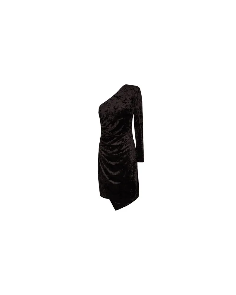 8 by Yoox VELVET ONE-SHOULDER MINI DRESS  - KLEIDER - Mini-Kleiderauf YOOX.COM Schwarz