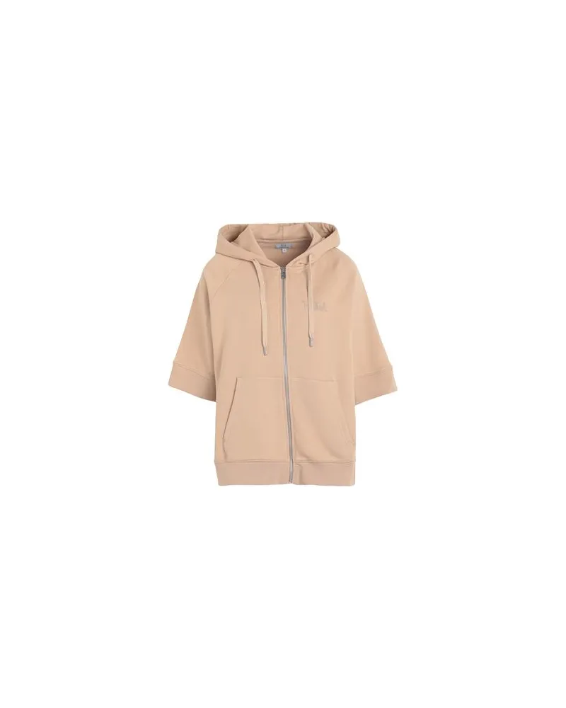 Woolrich LOGO FULL ZIP HOODIE   - TOPS - Sweatshirtsauf YOOX.COM Beige