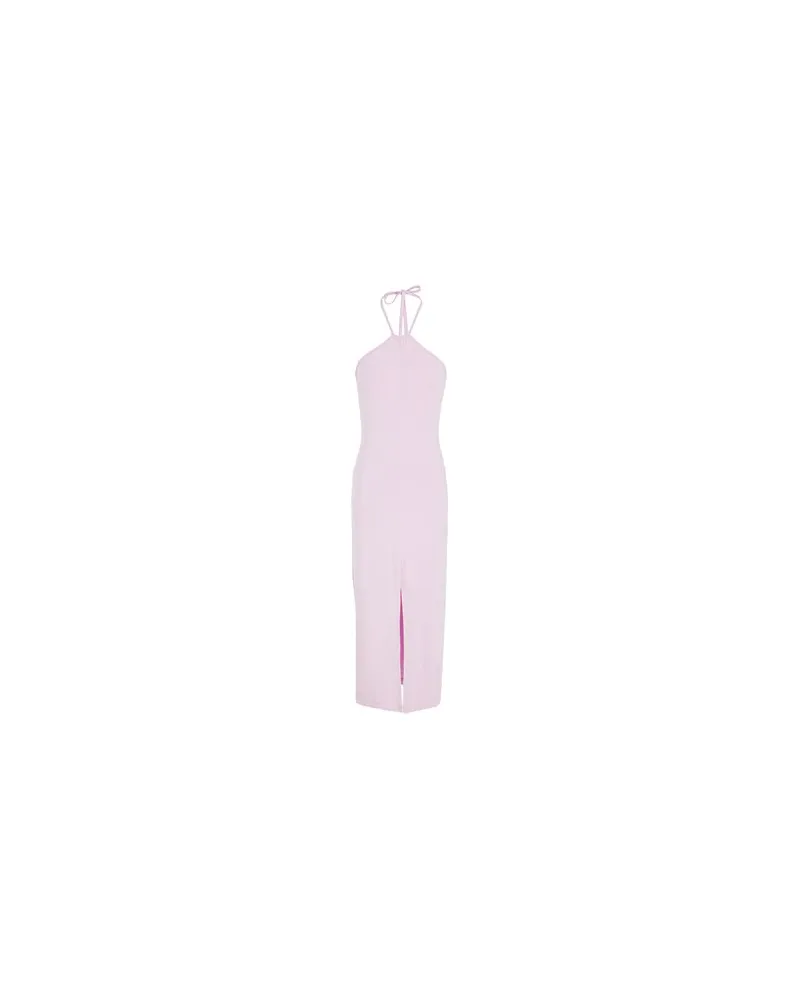 8 by Yoox JERSEY HALTER MIDI DRESS W/ FRONT SLIT  - KLEIDER - Midi-Kleiderauf YOOX.COM Rosa