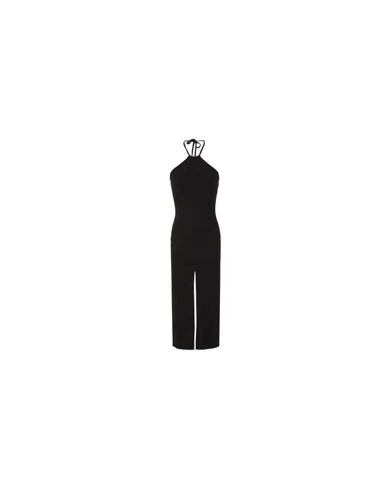 8 by Yoox JERSEY HALTER MIDI DRESS W/ FRONT SLIT  - KLEIDER - Midi-Kleiderauf YOOX.COM Schwarz