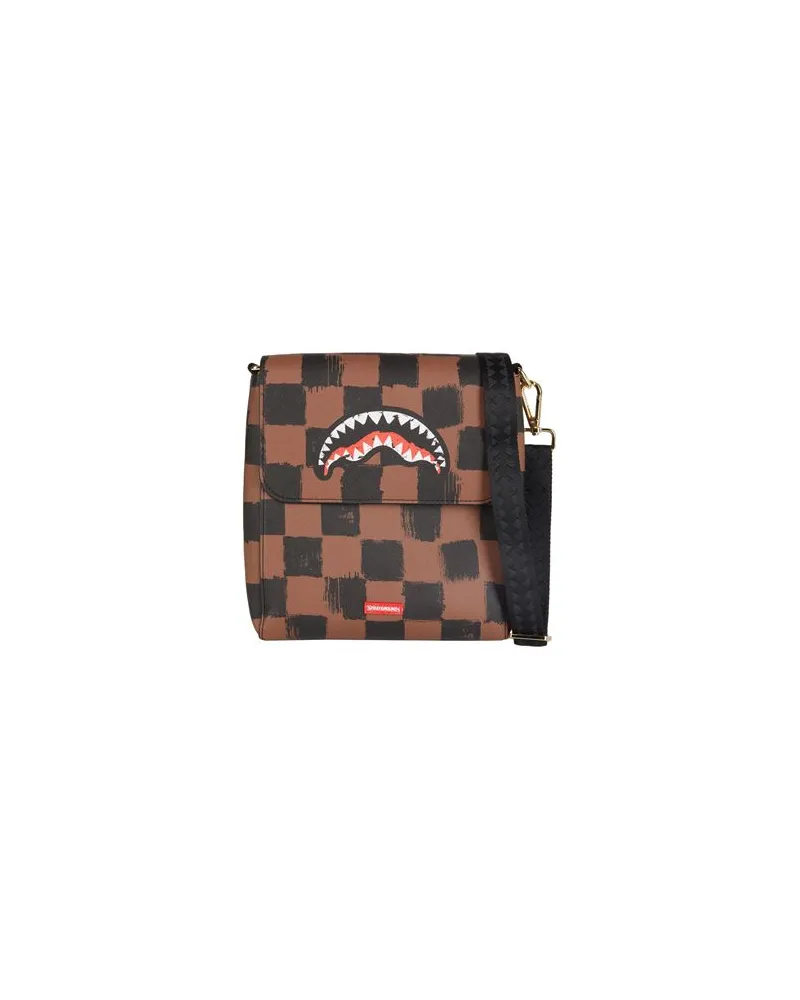 Sprayground SHARKS IN PARIS PAINTED MESSENGER SLING BAG  - TASCHEN - Umhängetascheauf YOOX.COM Braun