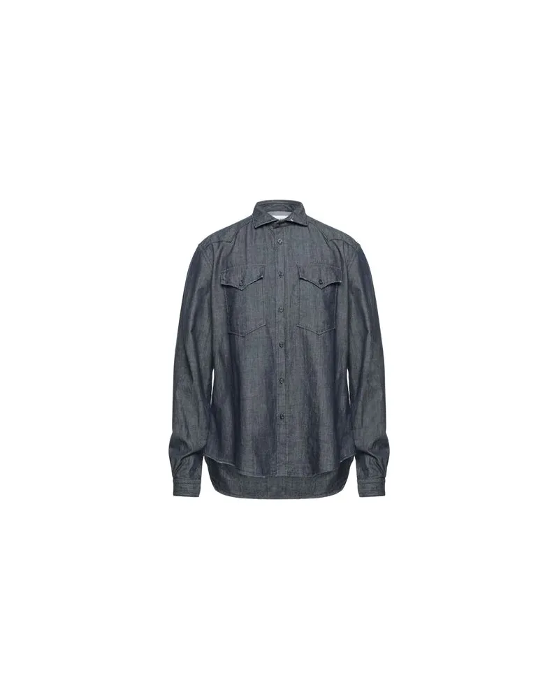 Aglini TOPS - Jeanshemdenauf YOOX.COM Blau