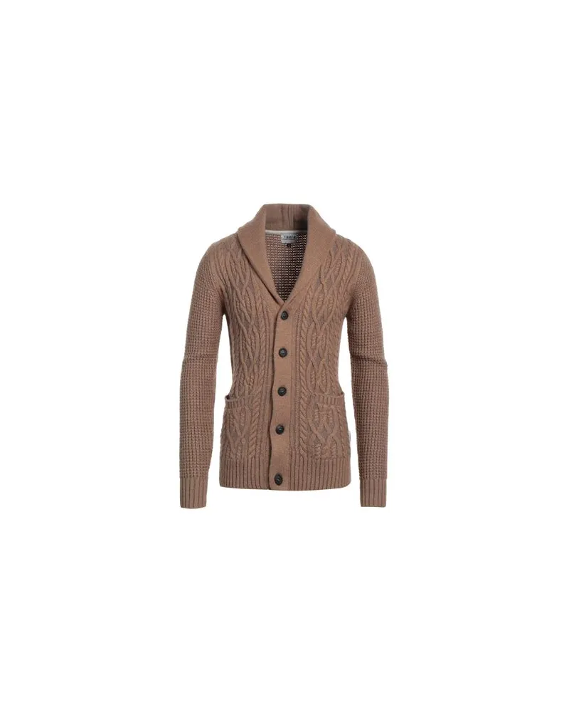 BERNA STRICKWAREN - Strickjackenauf YOOX.COM Kamel