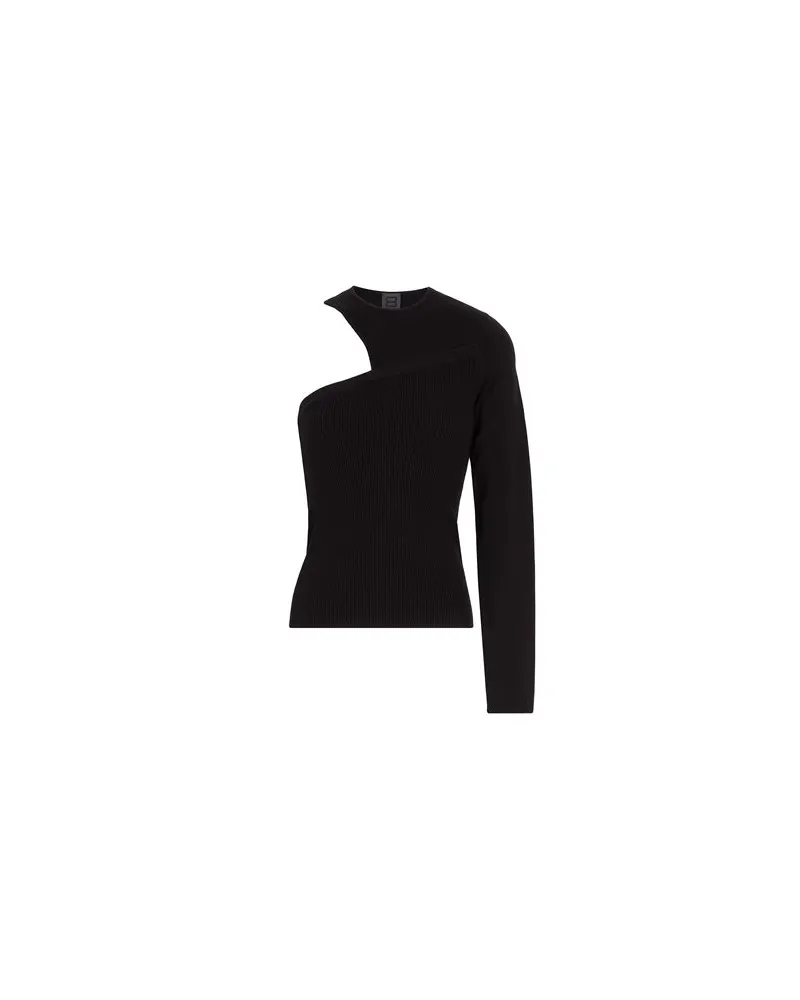 8 by Yoox KNIT CUT-OUT ONE-SHOULDER TOP  - STRICKWAREN - Pulloverauf YOOX.COM Schwarz