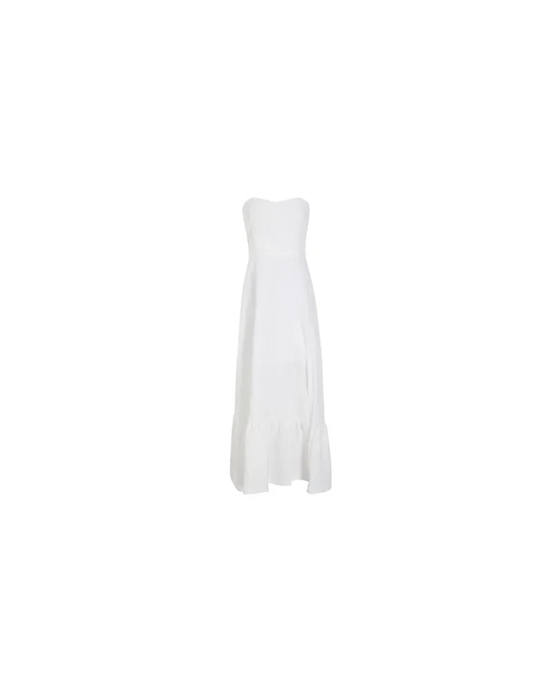 8 by Yoox LINEN BANDEAU FRONT-SLIT LONG DRESS - KLEIDER - Maxi-Kleiderauf YOOX.COM Elfenbein