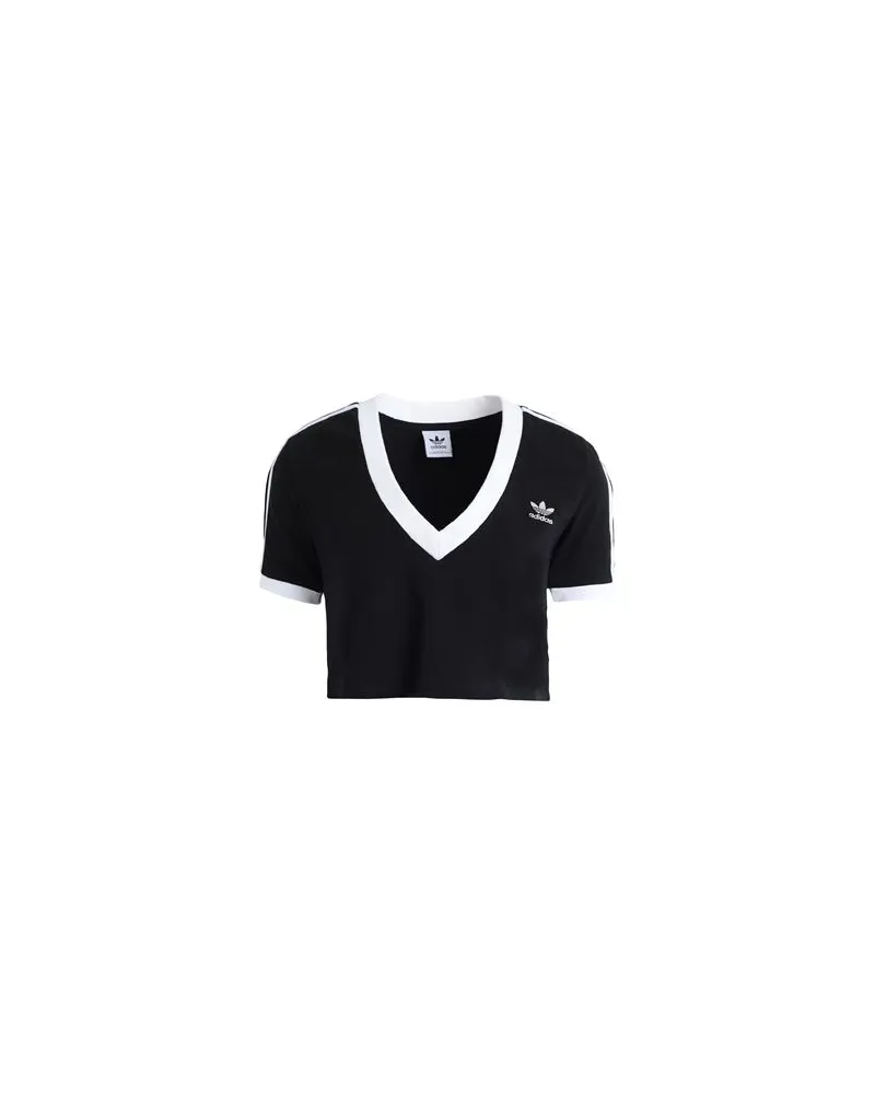 adidas CROPPED TEE  - TOPS - T-shirtsauf YOOX.COM Schwarz