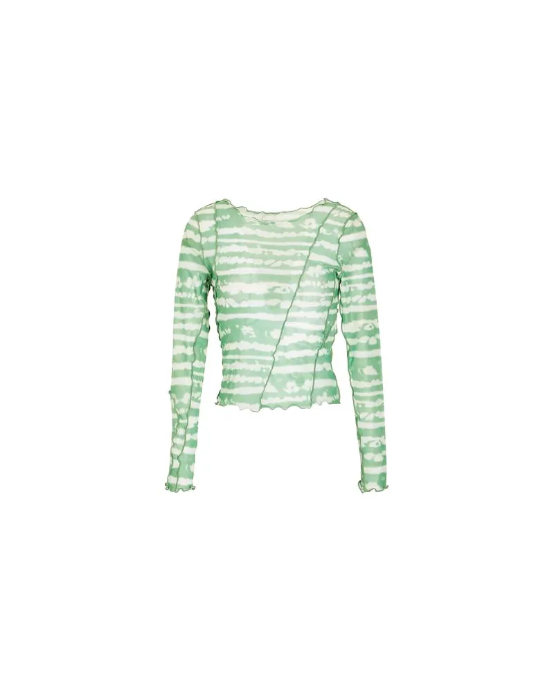 8 by Yoox PRINTED MESH TOP  - TOPS - T-shirtsauf YOOX.COM Grün