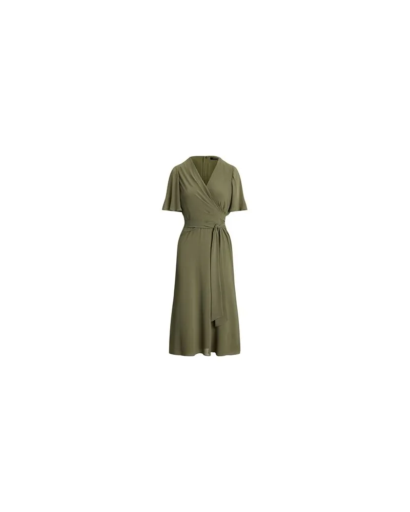 Ralph Lauren BELTED GEORGETTE DRESS  - KLEIDER - Midi-Kleiderauf YOOX.COM Salbeigrün
