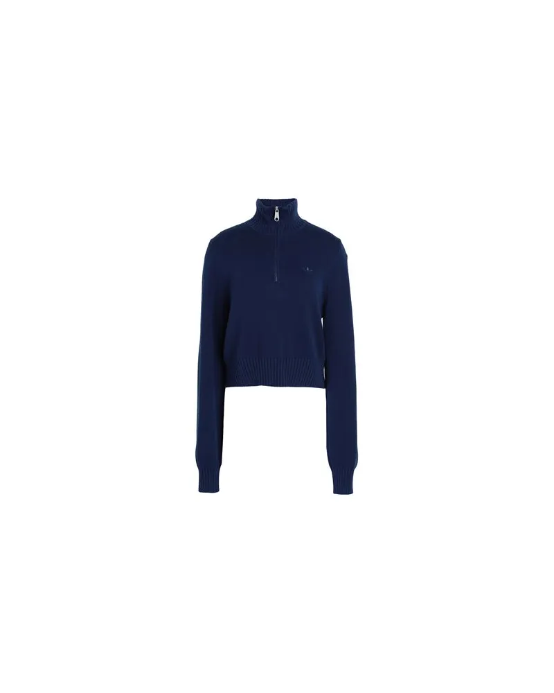 adidas KNIT HALF ZIP  - STRICKWAREN - Rollkragenpulloverauf YOOX.COM Marineblau