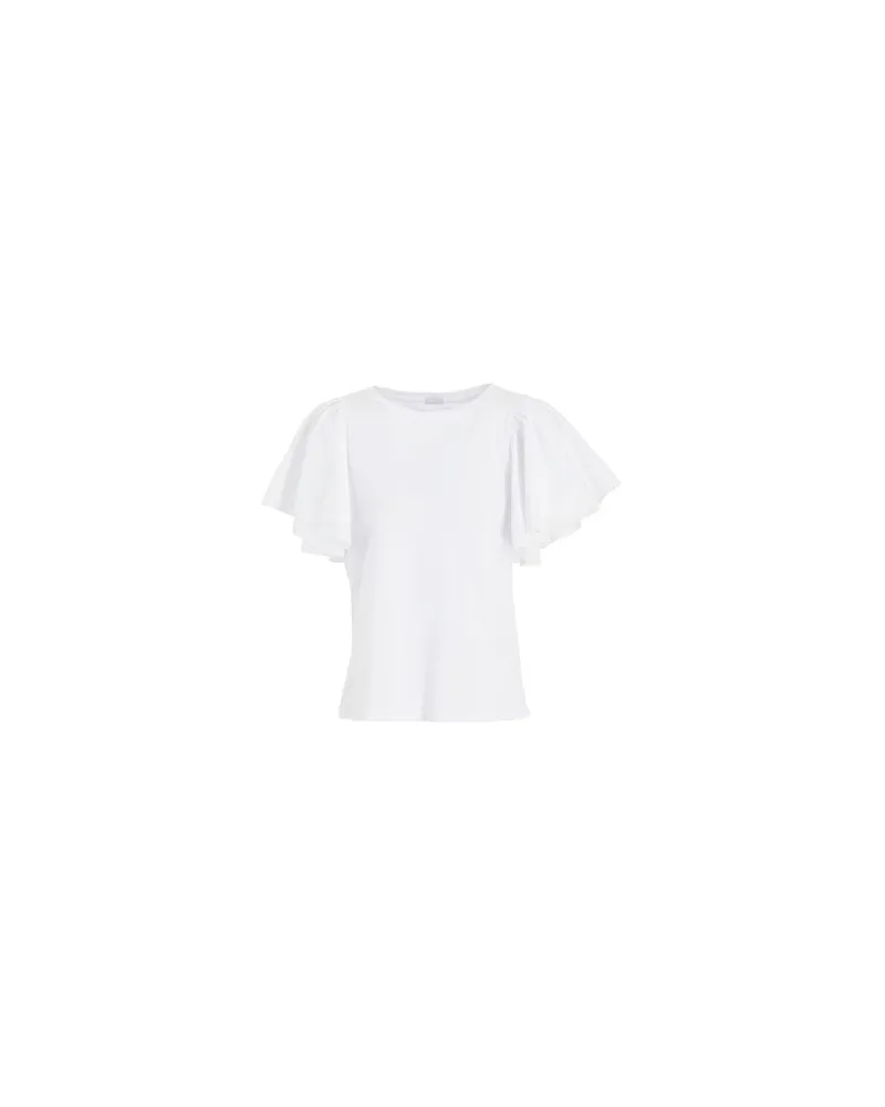 8 by Yoox ORGANIC COTTON RUFFLED SLEEVE TOP - TOPS - T-shirtsauf YOOX.COM Weiß