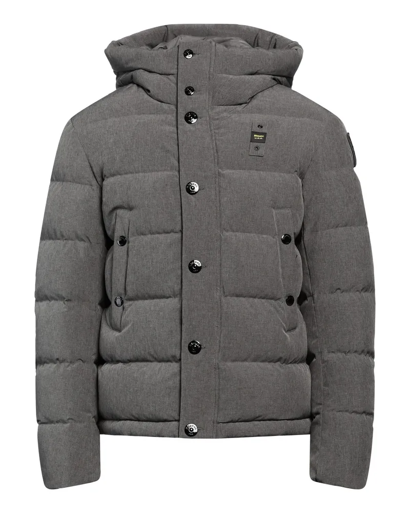 Blauer Pufferjacke & Daunenjacke Grau