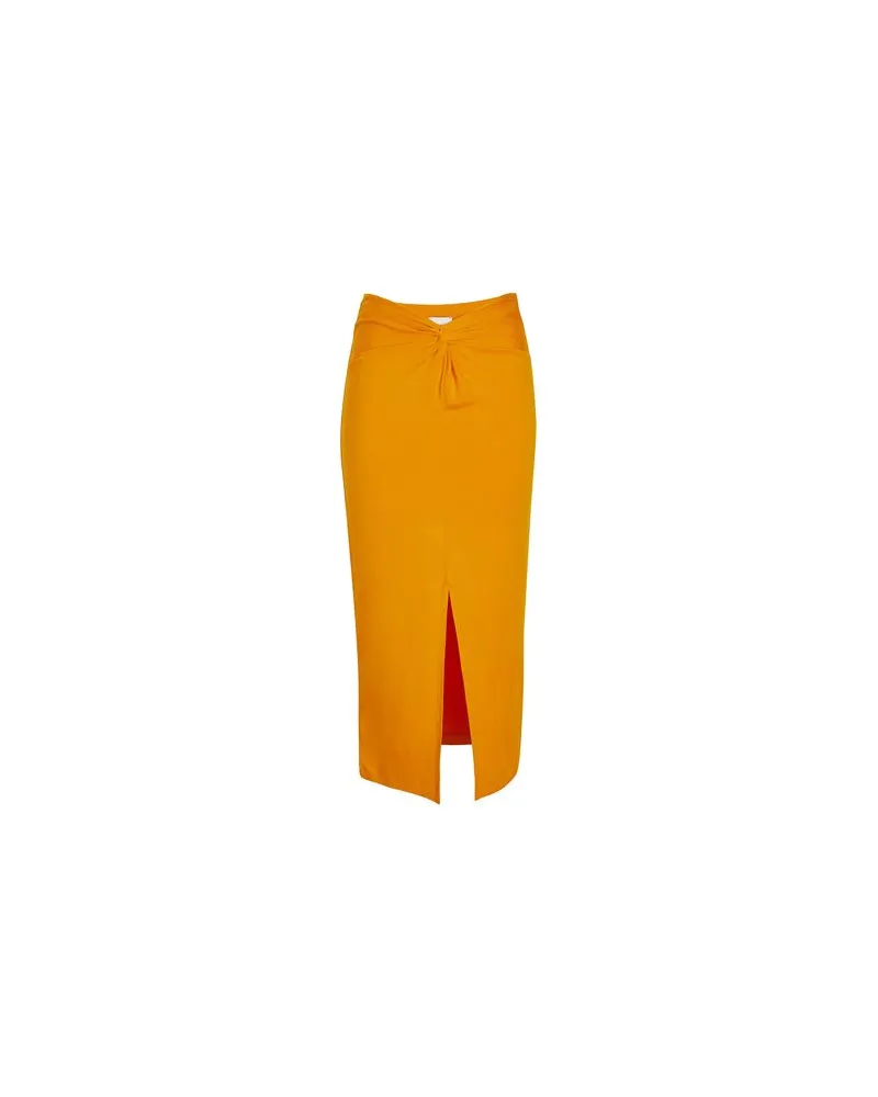 8 by Yoox JERSEY RUCHED MIDI SKIRT  - HOSEN & RÖCKE - Maxi-Röckeauf YOOX.COM Orange