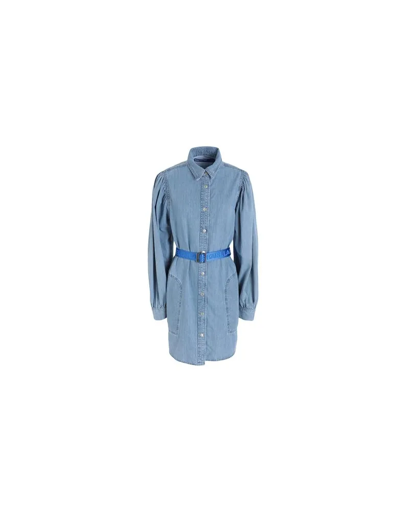 Karl Lagerfeld KLJ PUFF SLV BELT DENIM DRESS  - KLEIDER - Mini-Kleiderauf YOOX.COM Blau