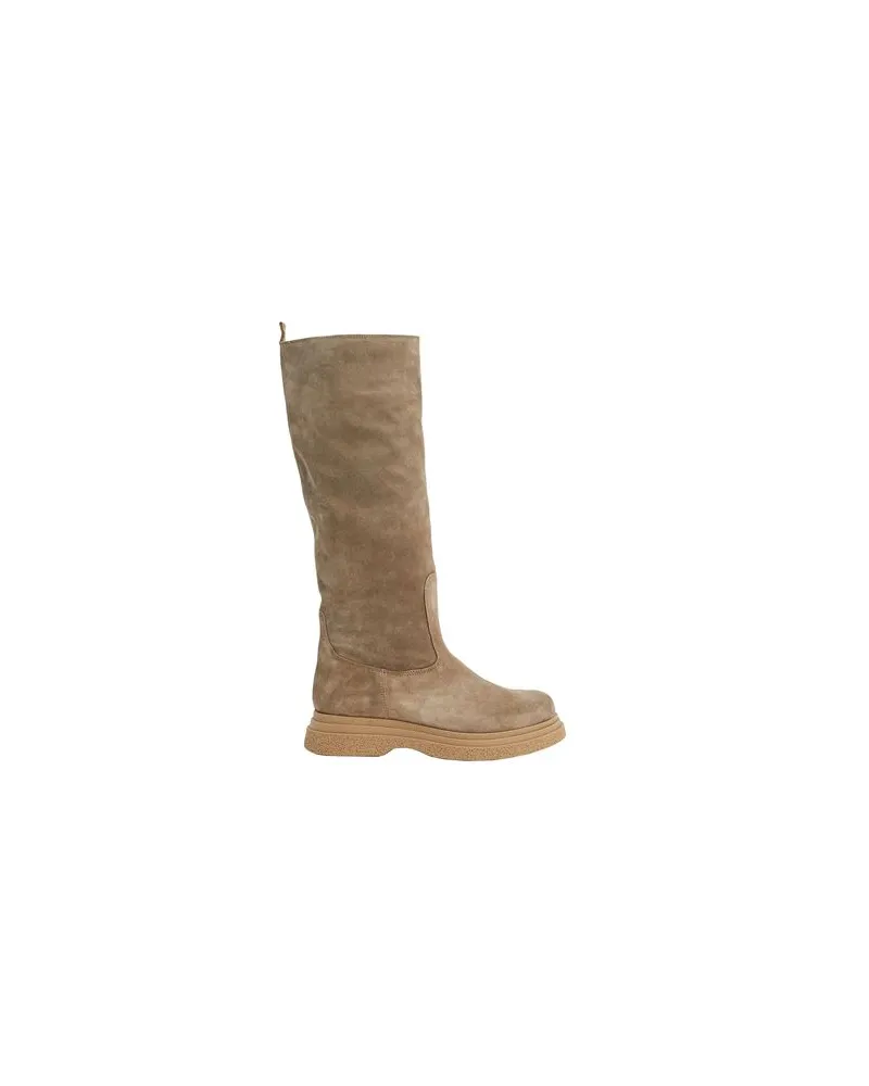 8 by Yoox SUEDE PLATFORM TALL BOOTS - SCHUHE - Stiefelauf YOOX.COM Sand