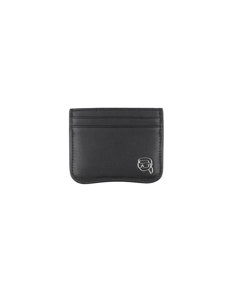 Karl Lagerfeld IKON SMOOTH OUTLINE CARDHOLDER  - Kleinlederwaren - Kartenetuisauf YOOX.COM Schwarz