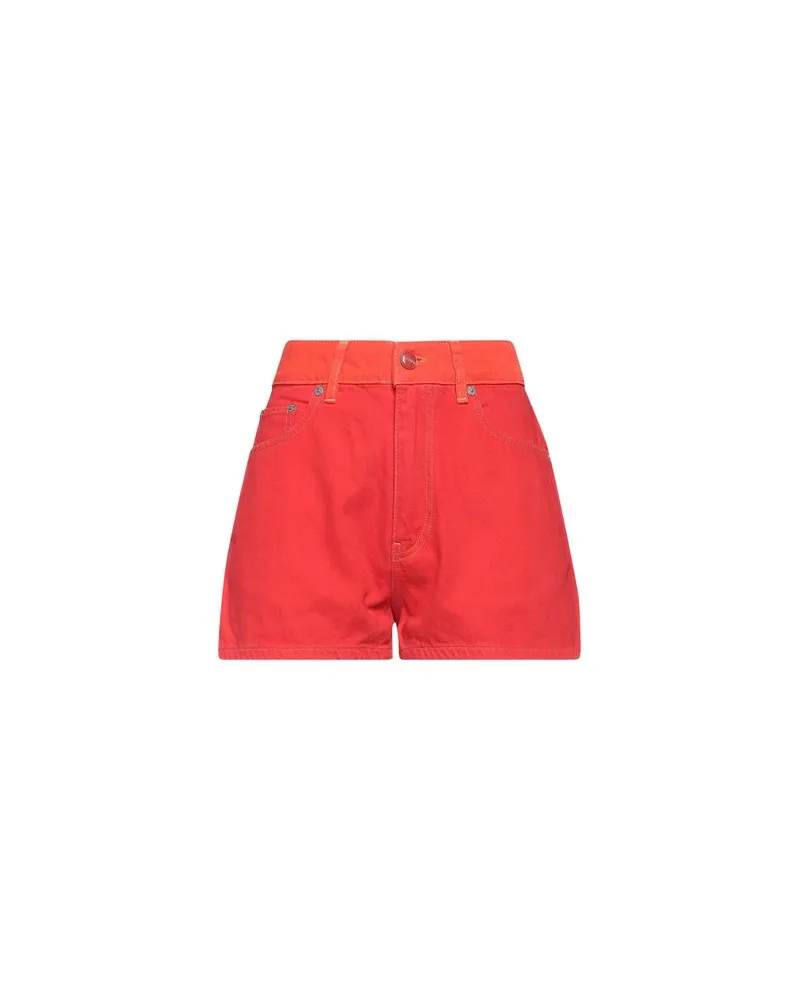 Ganni HOSEN & RÖCKE - Jeansshortsauf YOOX.COM Rot