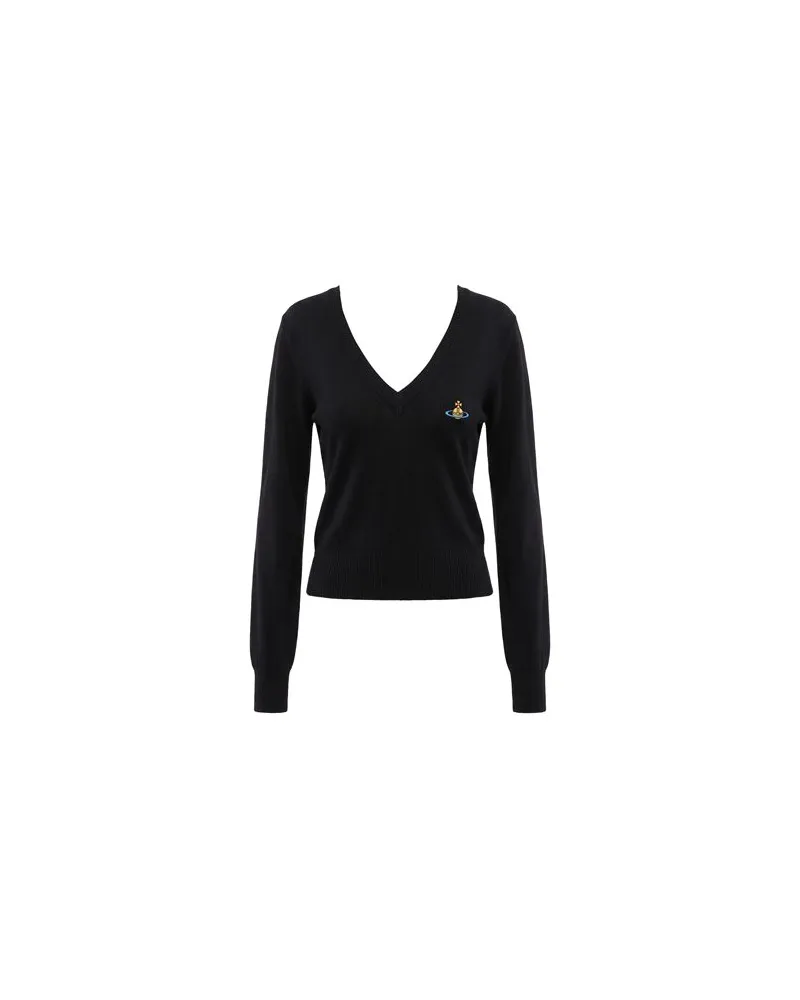 Vivienne Westwood BEATRICE V-NECK - STRICKWAREN - Pulloverauf YOOX.COM Schwarz