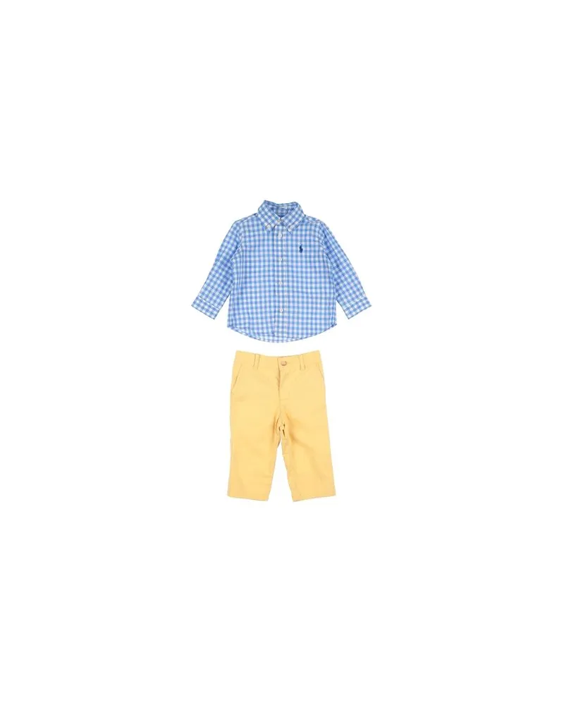 Ralph Lauren Gingham Poplin Shirt & Chino Pant Set   - NEUGEBORENE - Babykleidung-Setsauf YOOX.COM Blau