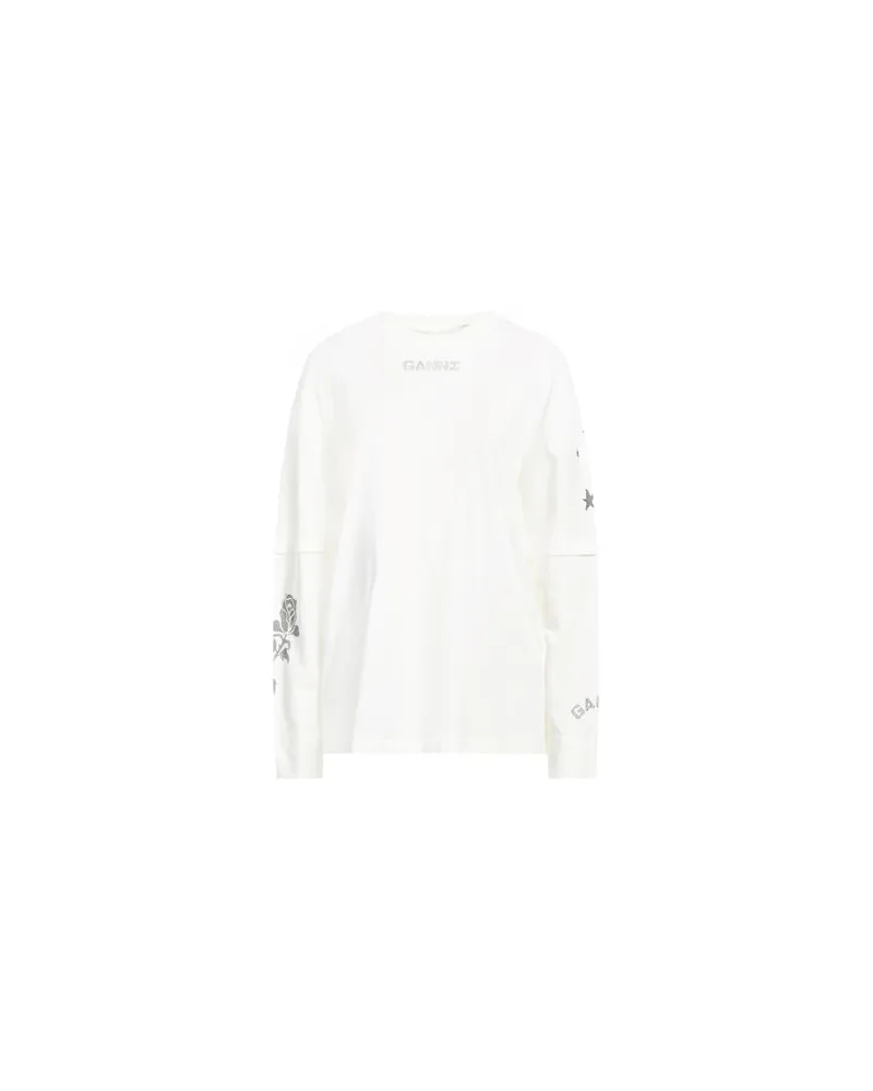 Ganni TOPS - T-shirtsauf YOOX.COM Cremeweiß