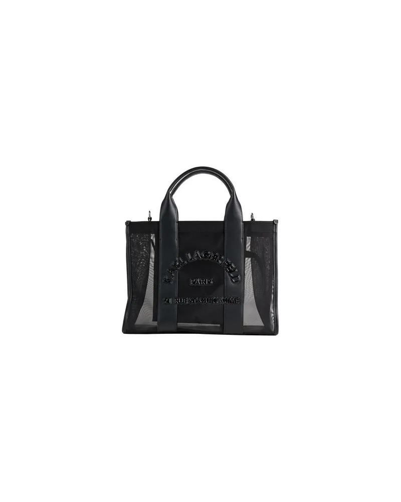 Karl Lagerfeld RUE ST-GUILLAUME SQUARE MESH MEDIUM TOTE BAG - TASCHEN - Handtaschenauf YOOX.COM Schwarz