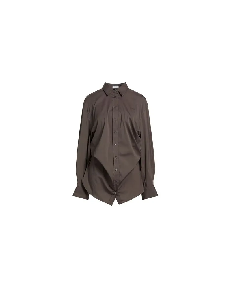 Brunello Cucinelli TOPS - Hemdenauf YOOX.COM Dunkelbraun