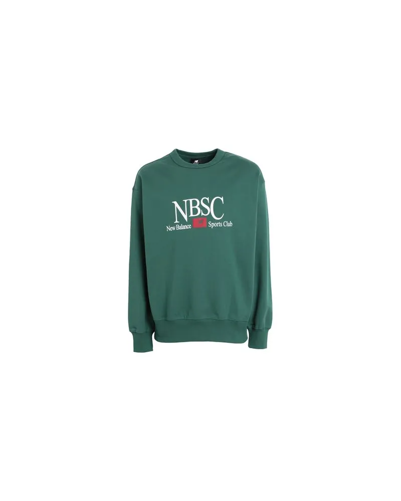 New Balance Athletics Sports Club French Terry Crewneck  - TOPS - Sweatshirtsauf YOOX.COM Grün