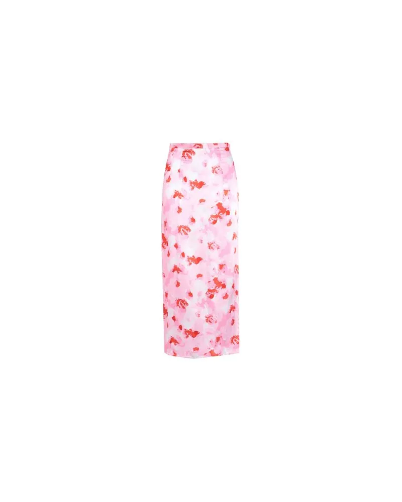 Topshop clean waist side split satin midi skirt  - HOSEN & RÖCKE - Maxi-Röckeauf YOOX.COM Rosa