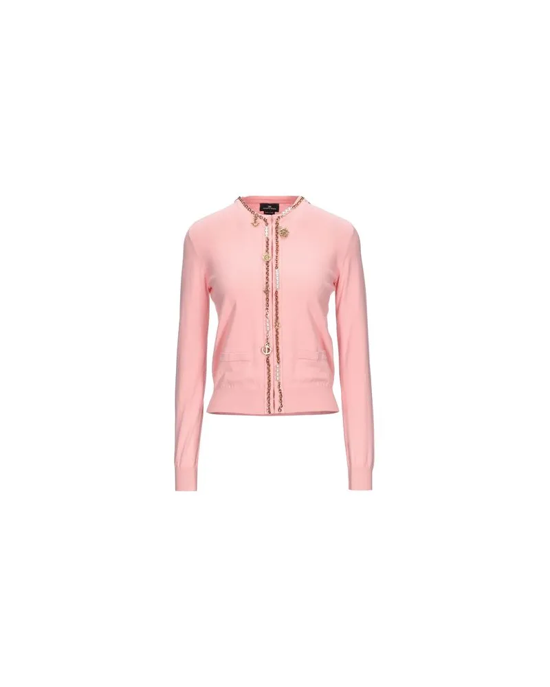 Elisabetta Franchi STRICKWAREN - Strickjackenauf YOOX.COM Lachs