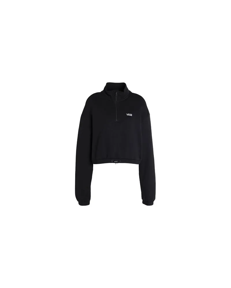 Vans WM LEFT CHEST HALF ZIP FLEECE   - TOPS - Sweatshirtsauf YOOX.COM Schwarz