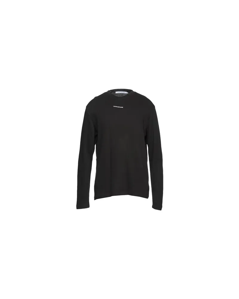Calvin Klein MICRO BRANDING RIB TOP   - TOPS - T-shirtsauf YOOX.COM Schwarz