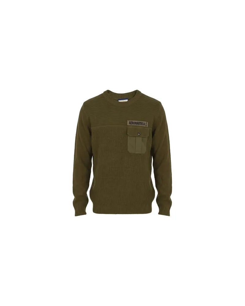 Aeronautica Militare STRICKWAREN - Pulloverauf YOOX.COM Militärgrün