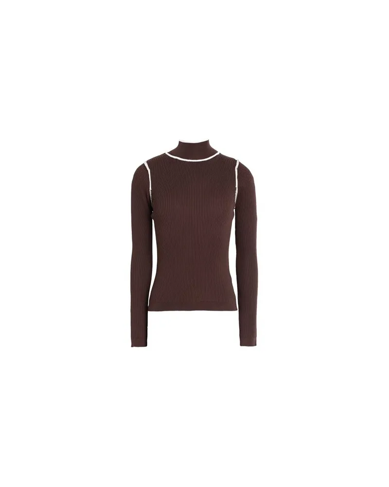 Topshop STRICKWAREN - Rollkragenpulloverauf YOOX.COM Schokobraun