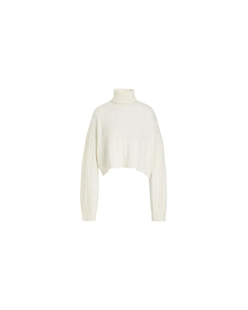 8 by Yoox CABLE KNIT CROPPED ROLL-NECK - STRICKWAREN - Rollkragenpulloverauf YOOX.COM Elfenbein