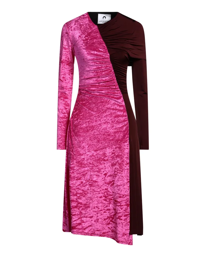 Marine Serre Midi-Kleid Fuchsia