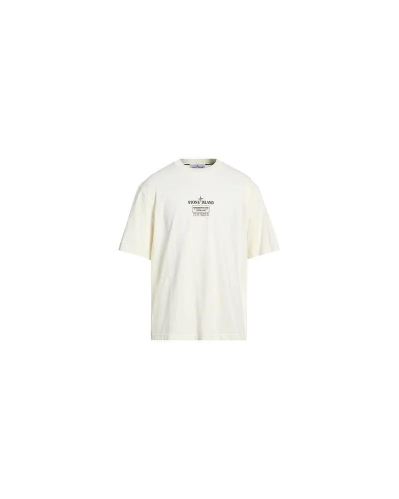 Stone Island TOPS - T-shirtsauf YOOX.COM Cremeweiß