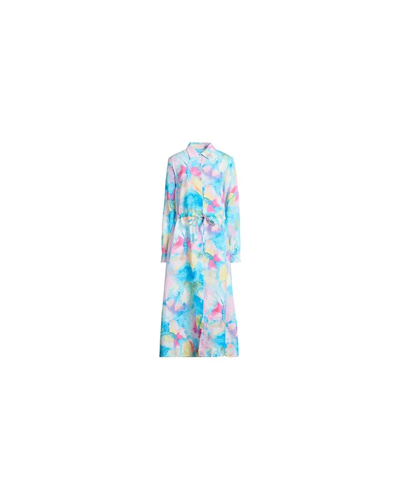 120% Lino KLEIDER - Midi-Kleiderauf YOOX.COM Himmelblau