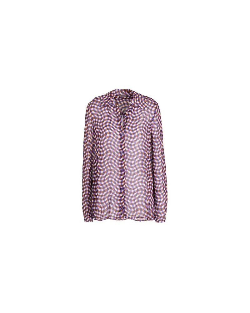 8 by Yoox VISCOSE PRINTED SHIRT  - TOPS - Hemdenauf YOOX.COM Braun