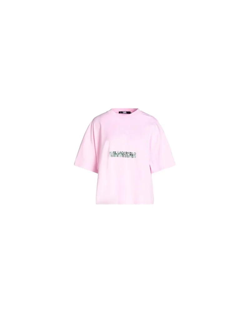 Karl Lagerfeld SEASONAL LOGO BOXY T-SHIRT  - TOPS - T-shirtsauf YOOX.COM Rosa