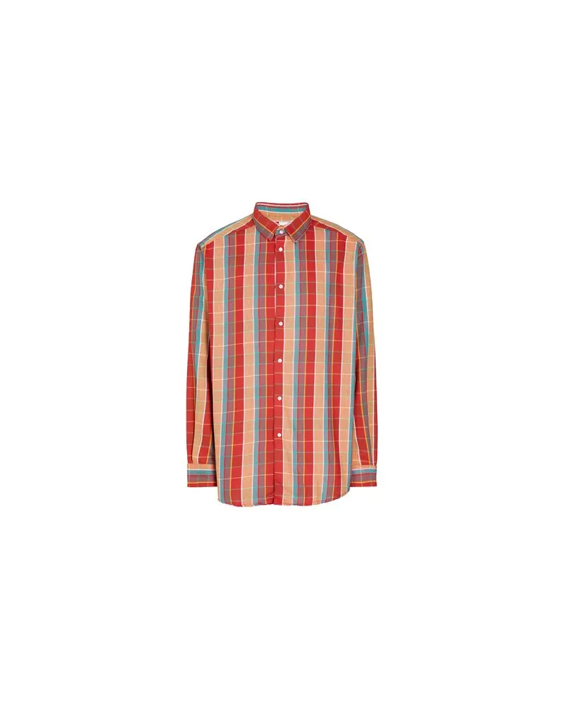 8 by Yoox COTTON STRIPED OVERSIZE SHIRT  - TOPS - Hemdenauf YOOX.COM Rostrot