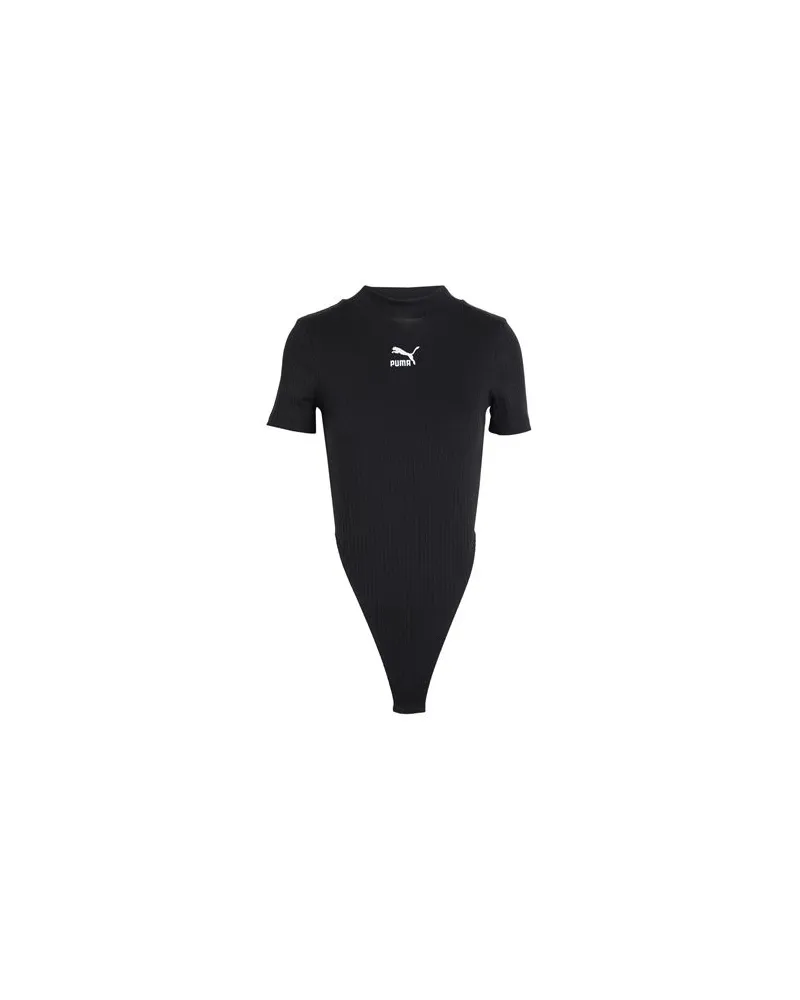 Puma CLASSICS Ribbed Bodysuit  - TOPS - Bodysuitsauf YOOX.COM Schwarz