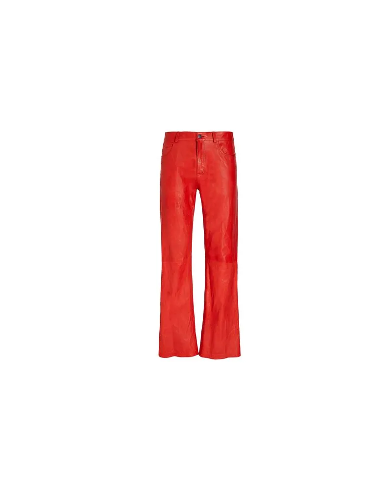 8 by Yoox CRACKED LEATHER FLARE PANTS - HOSEN & RÖCKE - Hosenauf YOOX.COM Rot