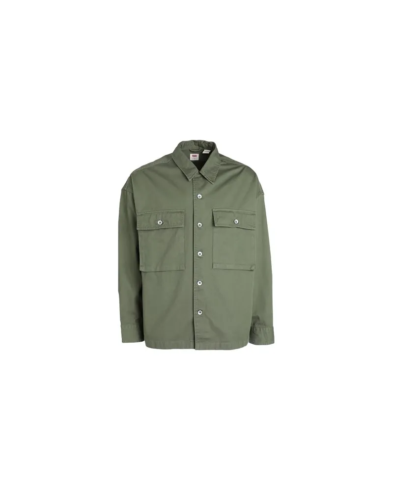 Levi's MASONIC PTCH PKT OVRSHRT GREENS  - TOPS - Hemdenauf YOOX.COM Militärgrün