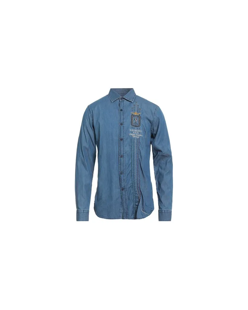 Aeronautica Militare CRISTIANO DI THIENE - TOPS - Jeanshemdenauf YOOX.COM Blau