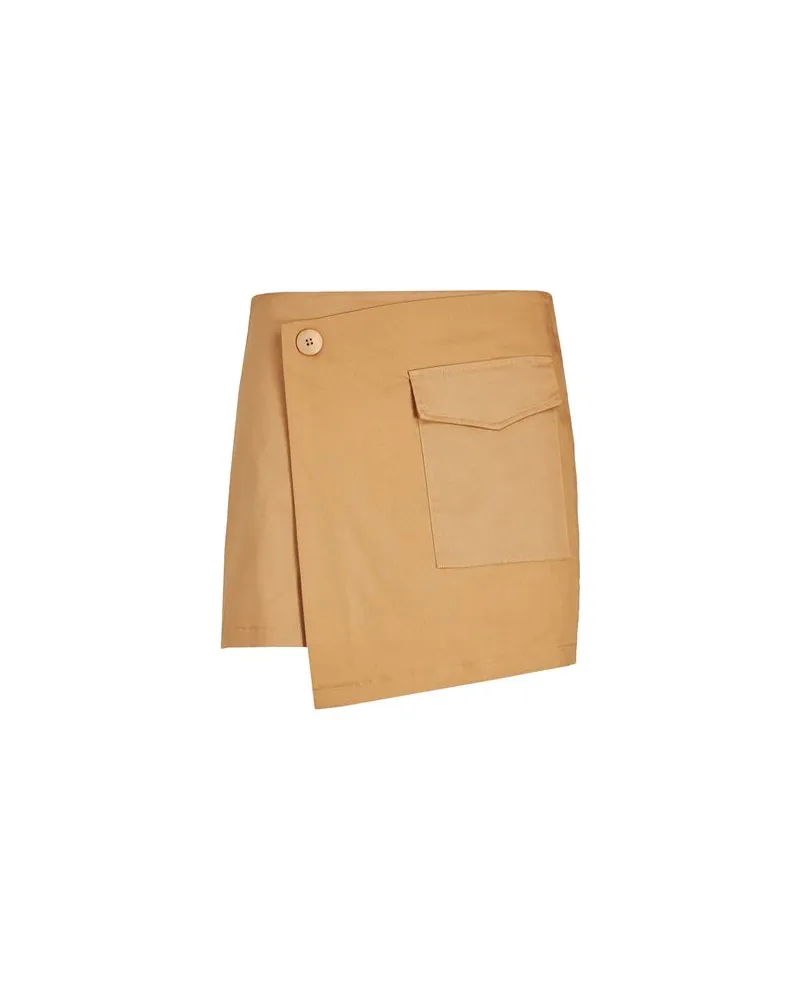 8 by Yoox COTTON WRAP MINI SKIRT  - HOSEN & RÖCKE - Miniröckeauf YOOX.COM Kamel