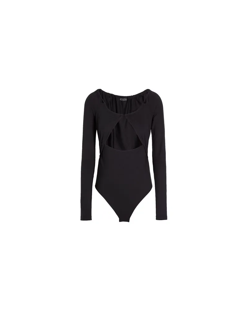 8 by Yoox CUT-OUT BODYSUIT  - TOPS - Bodysuitsauf YOOX.COM Schwarz